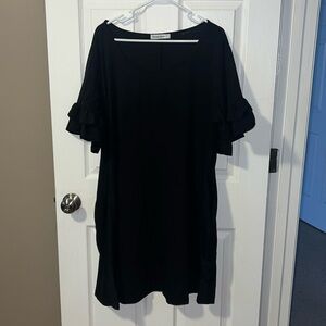 Black dress with puff sleeves